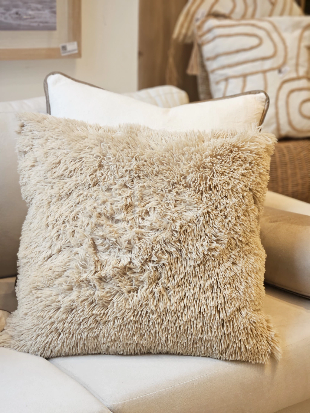Almohadon peluche beige