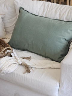 Funda de almohadon tussor verde musgo (2 medidas), foto 2 de 2