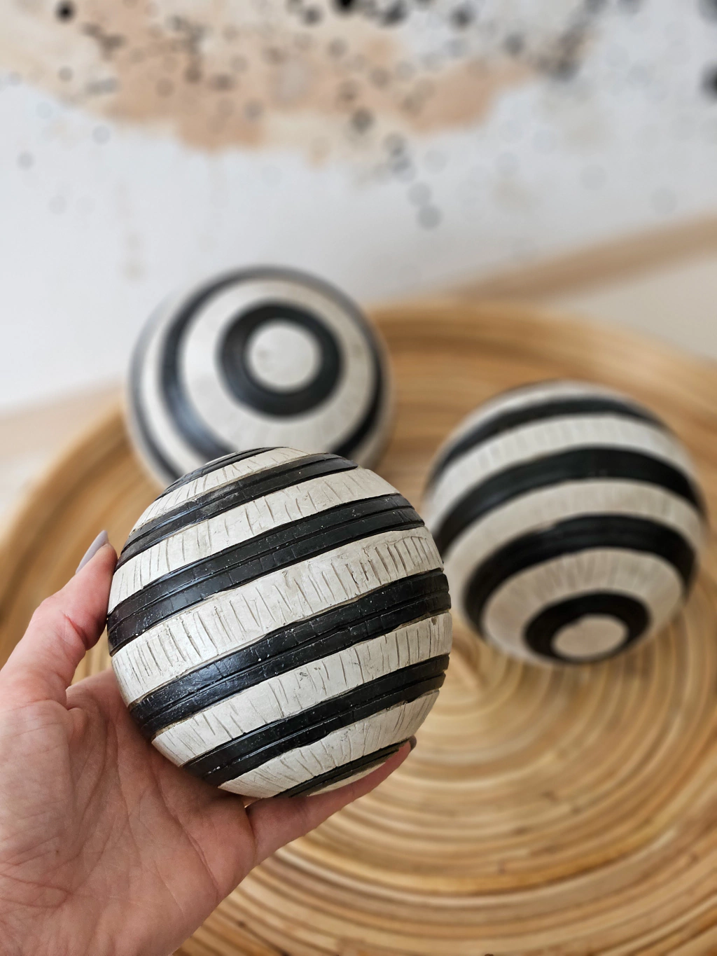 Esfera resina 10 cm set x 3