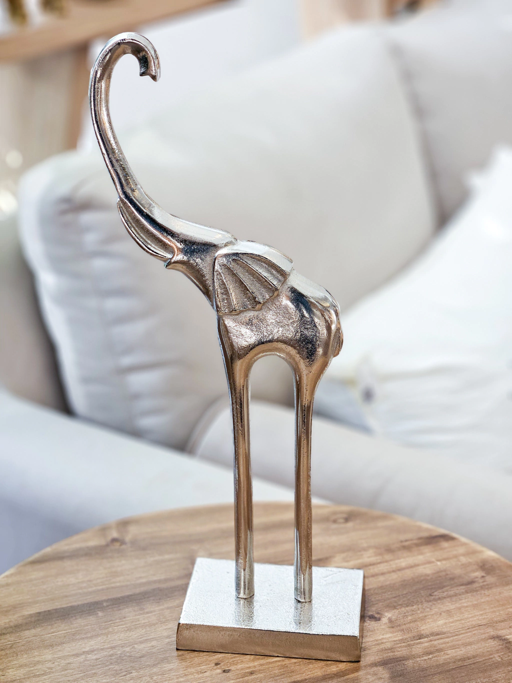 Adorno elefante trompa aluminio