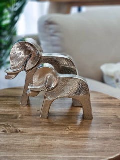 Adorno elefante aluminio plateado, foto 1 de 3