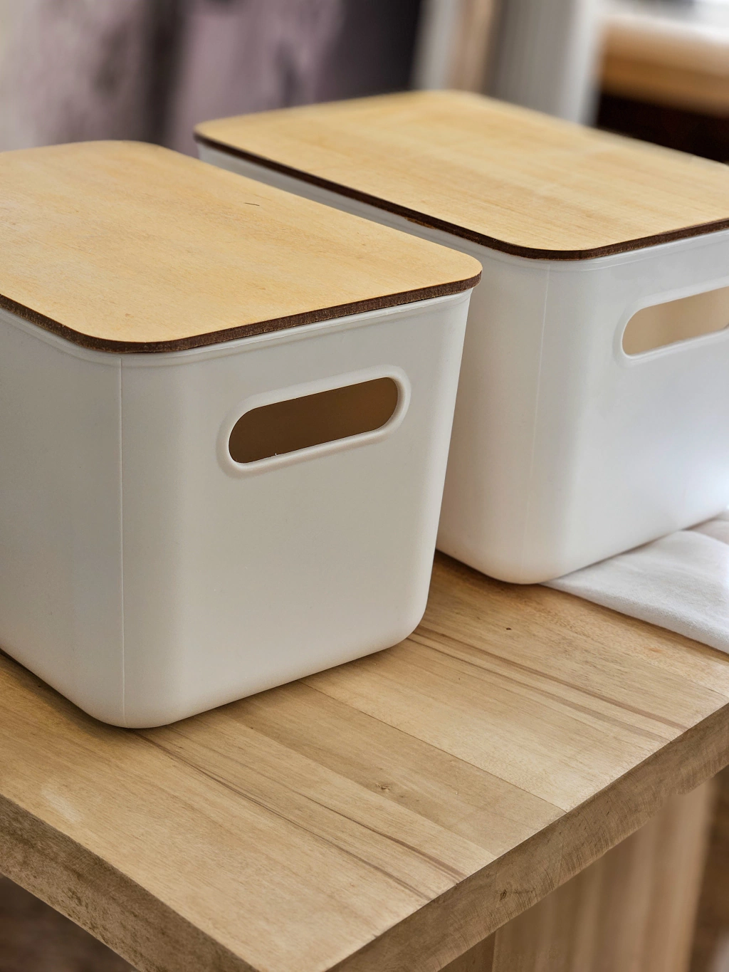 Caja organizadora tapa madera 4 litros