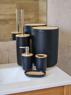 Set X5 piezas de baño negro, foto 2 de 2
