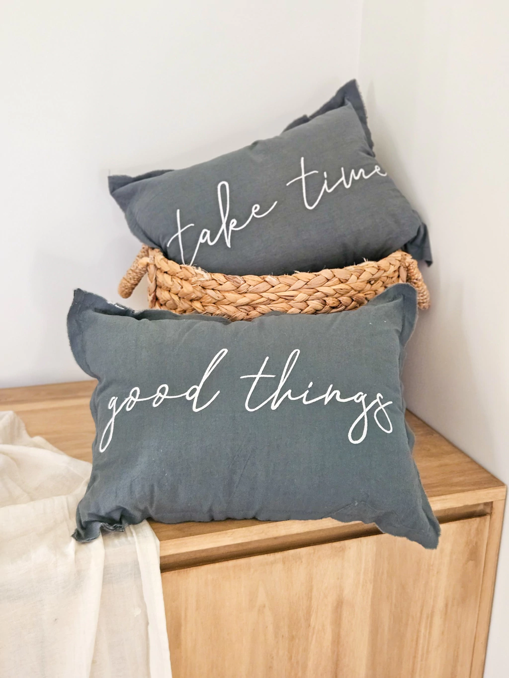 Duo de almohadones good thing - take time gris elefante 35x50