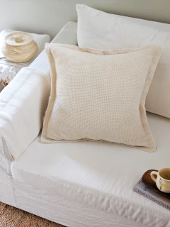 Funda de almohadon waffle 60x60 - natural, foto 2 de 4
