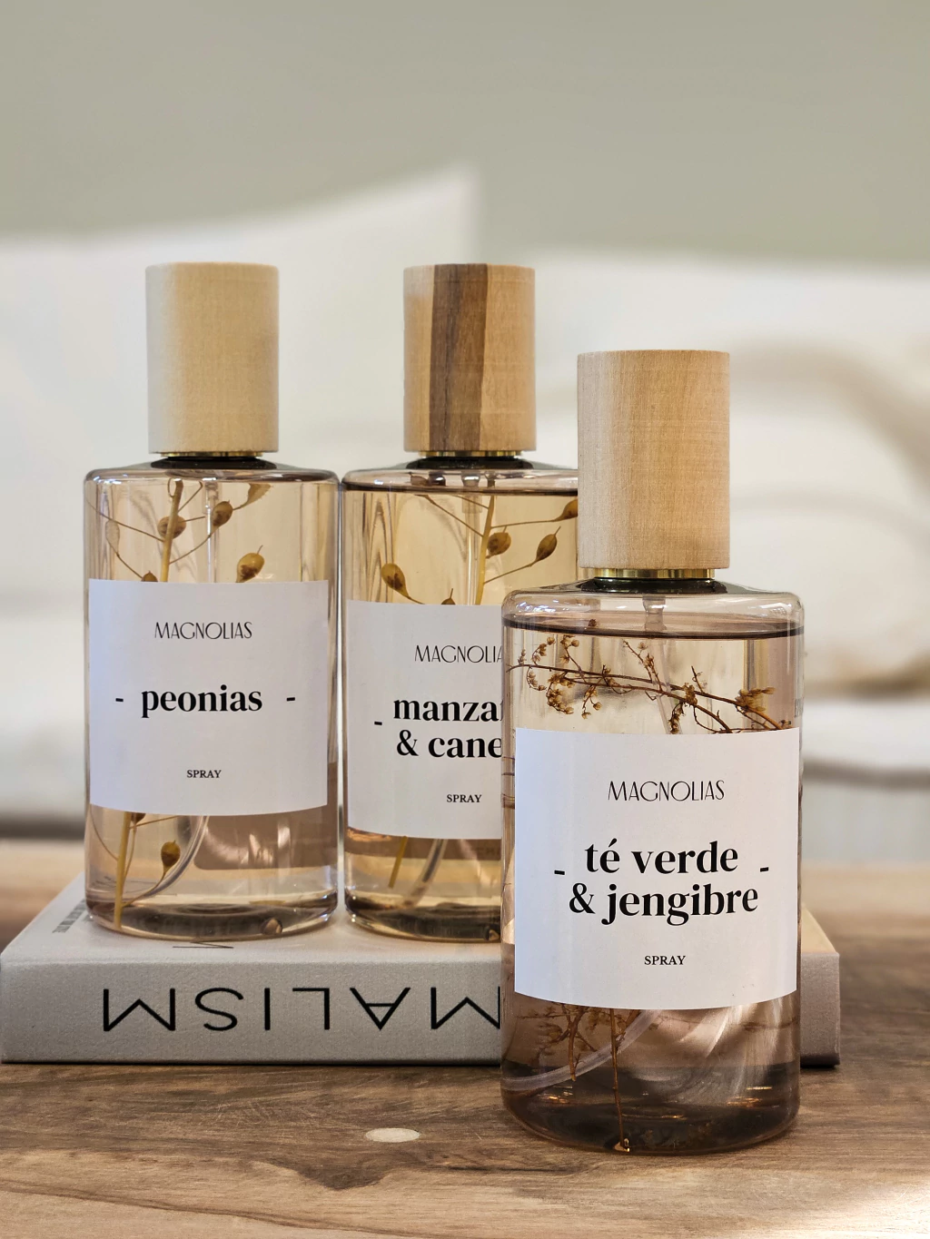 Home spray con tapa madera
