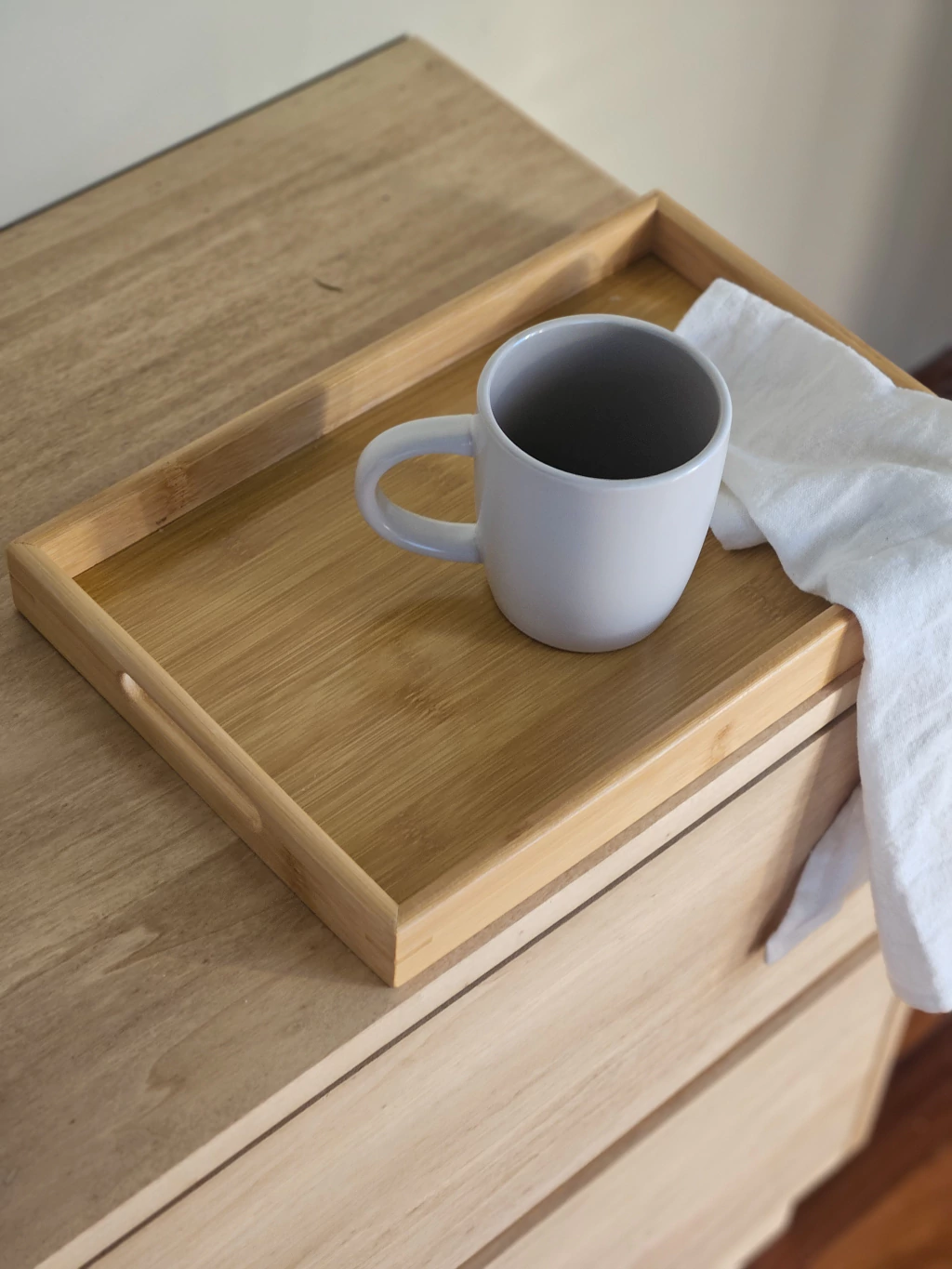 Bandeja de bamboo con asa 33x22 cm