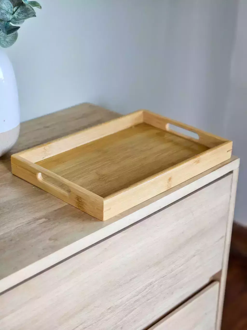 Bandeja bamboo c/ asa 46x33
