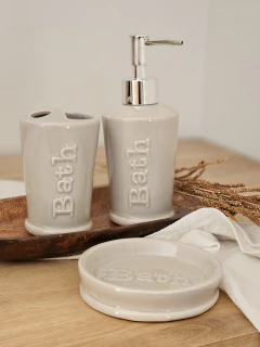 Set de baño x3 piezas ceramica beige