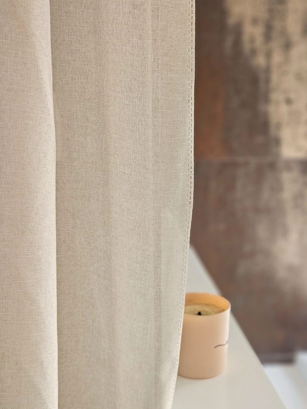 Cortina de baño lisa beige