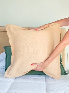 Funda de almohadon waffle 60x60 - arena, foto 2 de 2