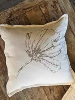 Funda de almohadon panamina estampa botanica 50x50 cm, foto 2 de 3