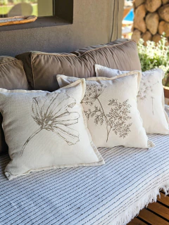 Funda de almohadon panamina estampa botanica 50x50 cm, foto 1 de 3