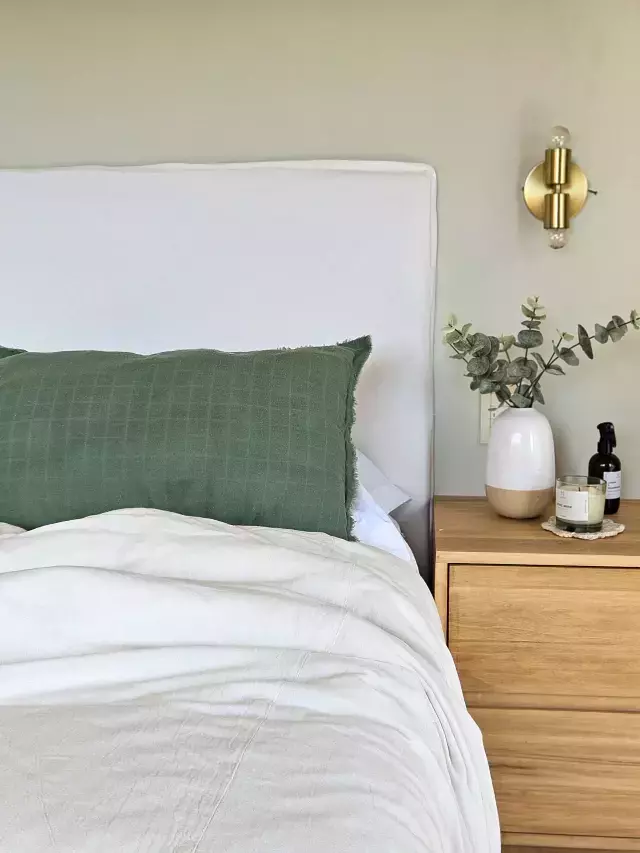Respaldo de cama funda tussor off white