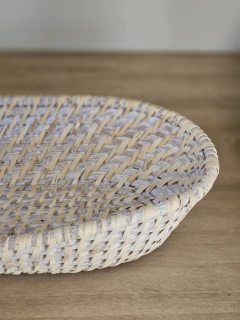 Bandeja ovalada rattan whitewash, foto 2 de 2
