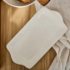 Bandeja rectangular lisa blanca, foto 2 de 3