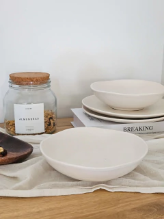 Set x6 plato hondo 20 cm organic crema