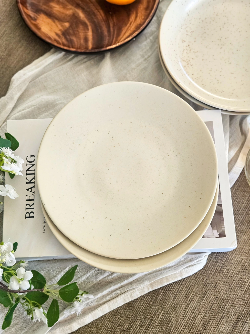 Set x6 plato playo gres beige