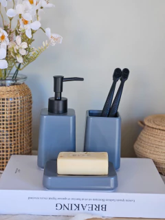 Set de Baño 3 Piezas Plain Gris