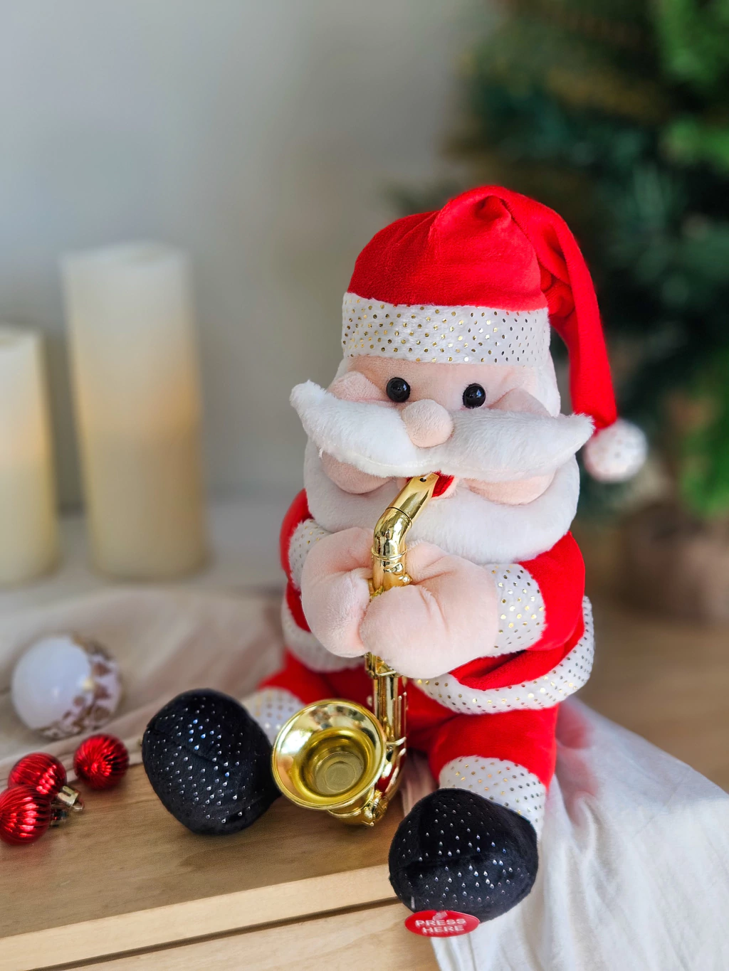 Papa Noel Musical Con Saxofon