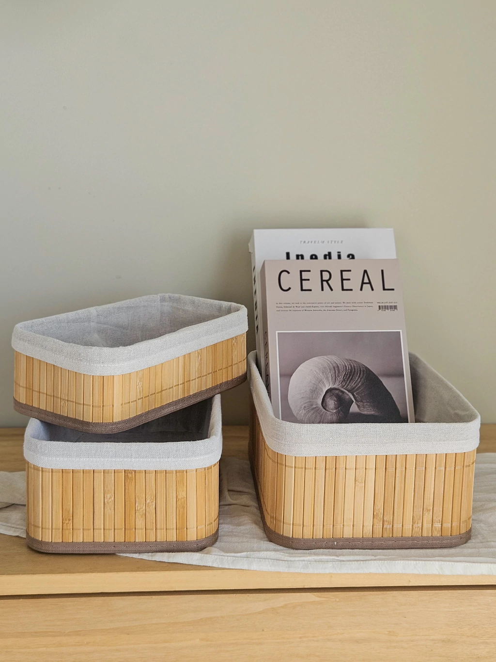 Caja Bamboo Con Tela