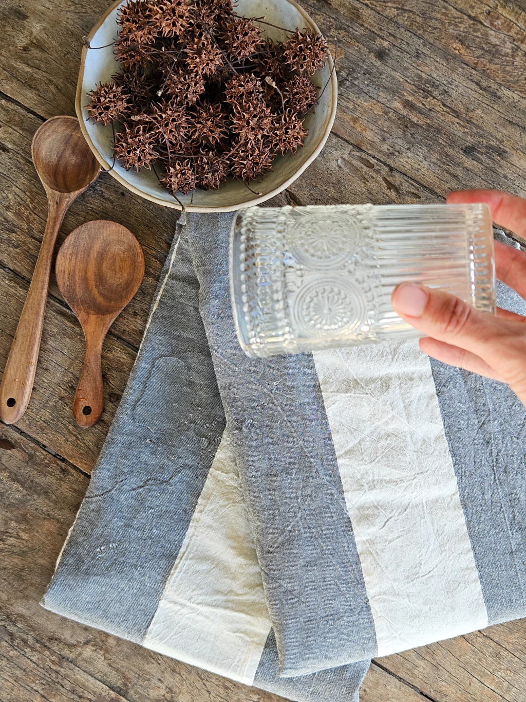 Mantel tussor estampado stop water raya ancha gris