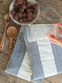 Mantel tussor estampado stop water raya ancha gris