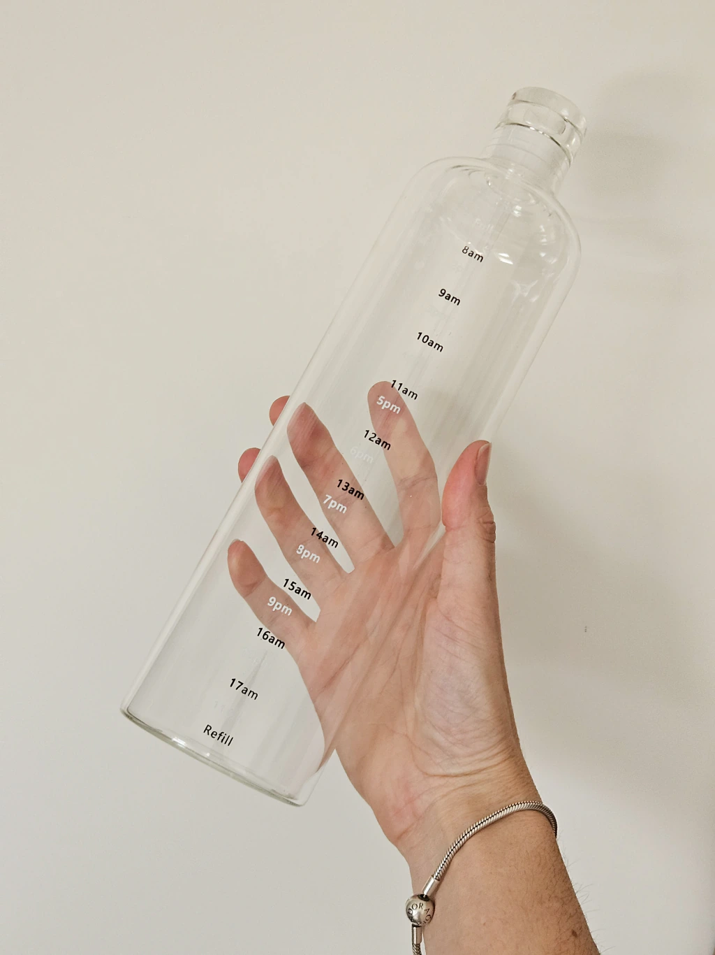 Botella de vidrio Graduada con Tapa Vidrio 1000ml