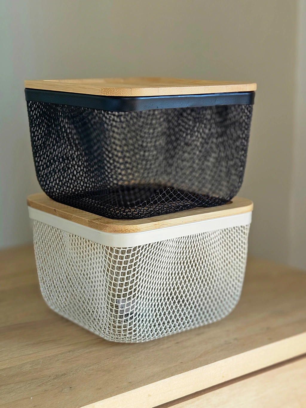 Caja Organizadora Metal con Tapa Bamboo