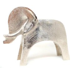 Adorno elefante aluminio plateado, foto 3 de 3