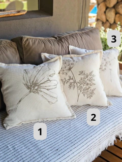 Funda de almohadon panamina estampa botanica 50x50 cm, foto 3 de 3