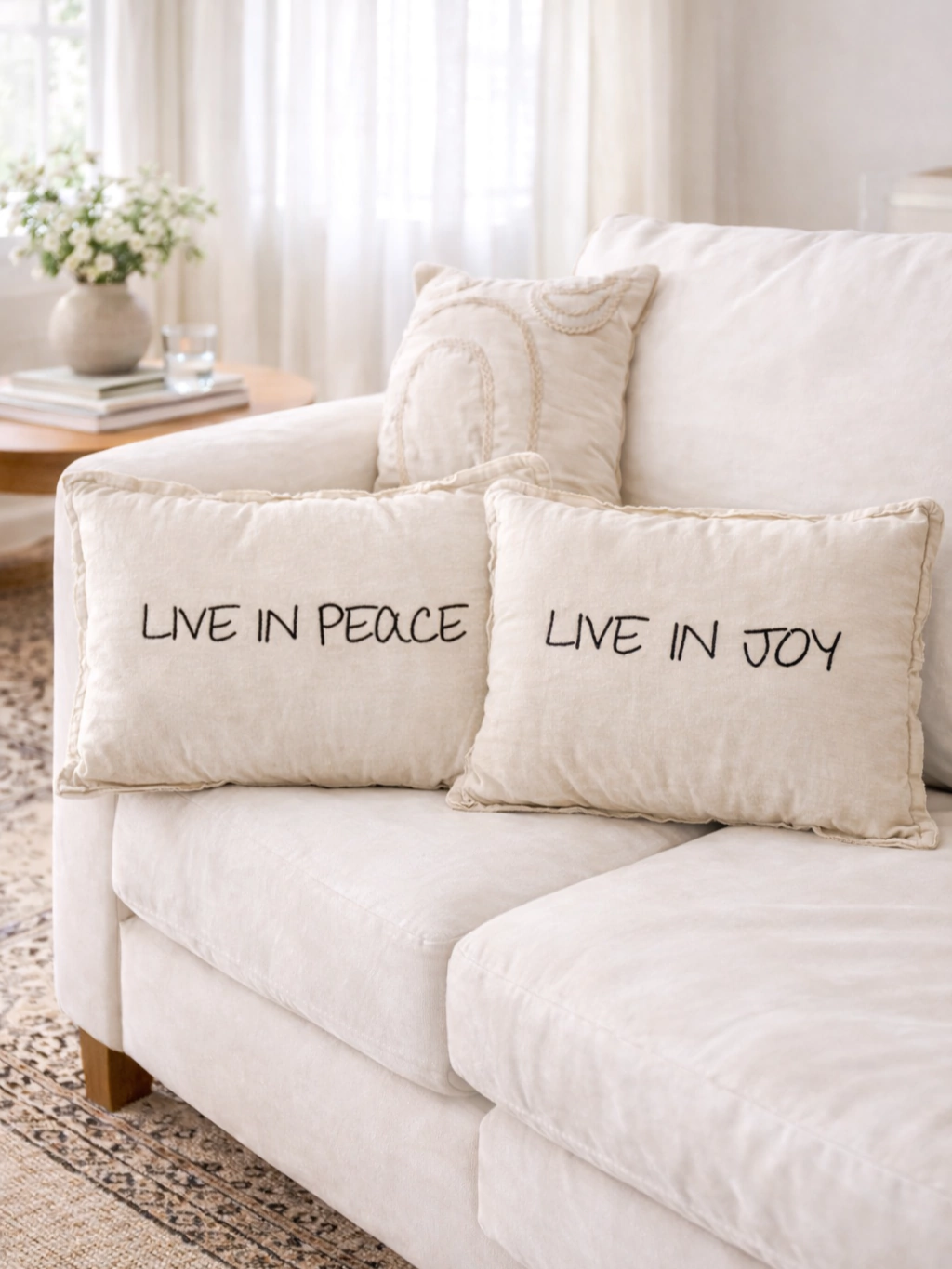 Pack x2 Almohadones Live In Peace - Live In Joy Arena