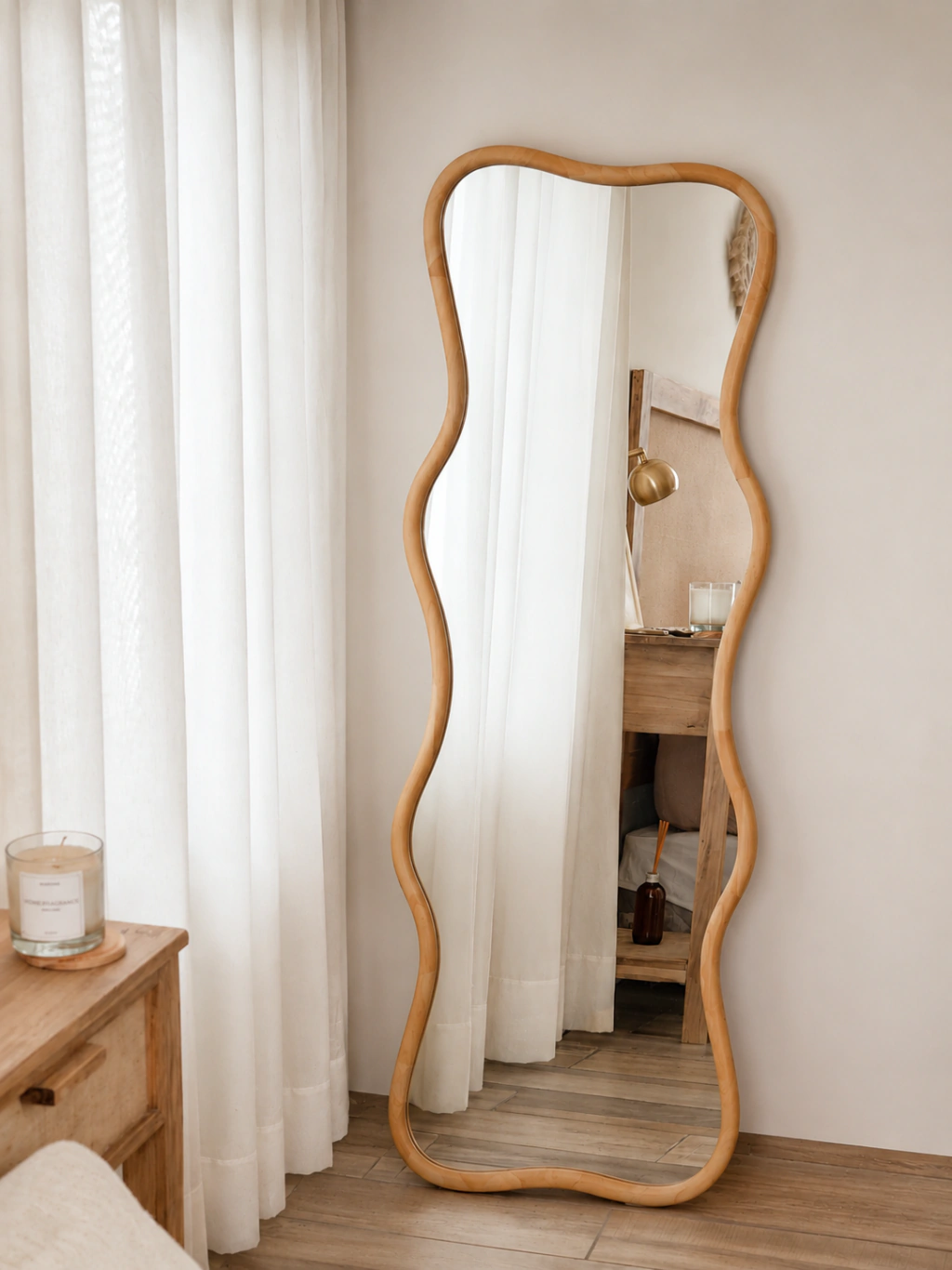 Espejo de Madera Wave