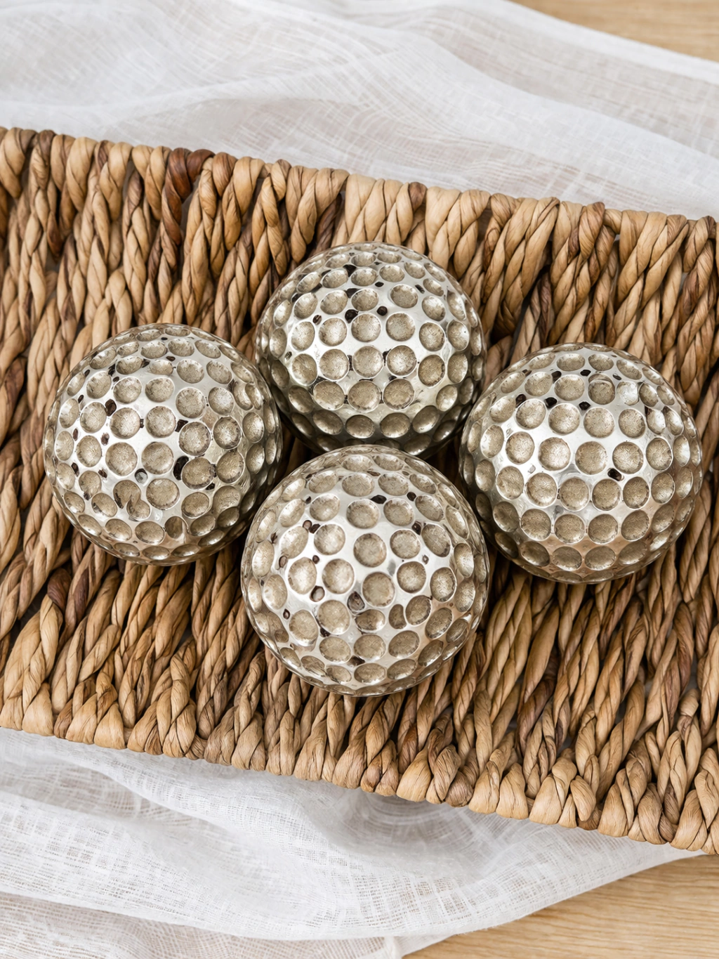Set x4 esfera decorativa metalica