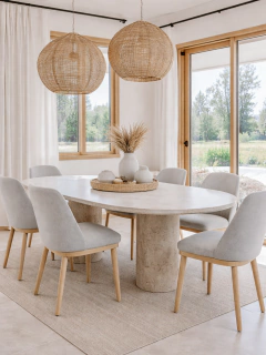 Silla Shine de Haya Tapizada en Lino Gris, foto 1 de 2