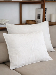 Funda de almohadon tussor off white (2 medidas)