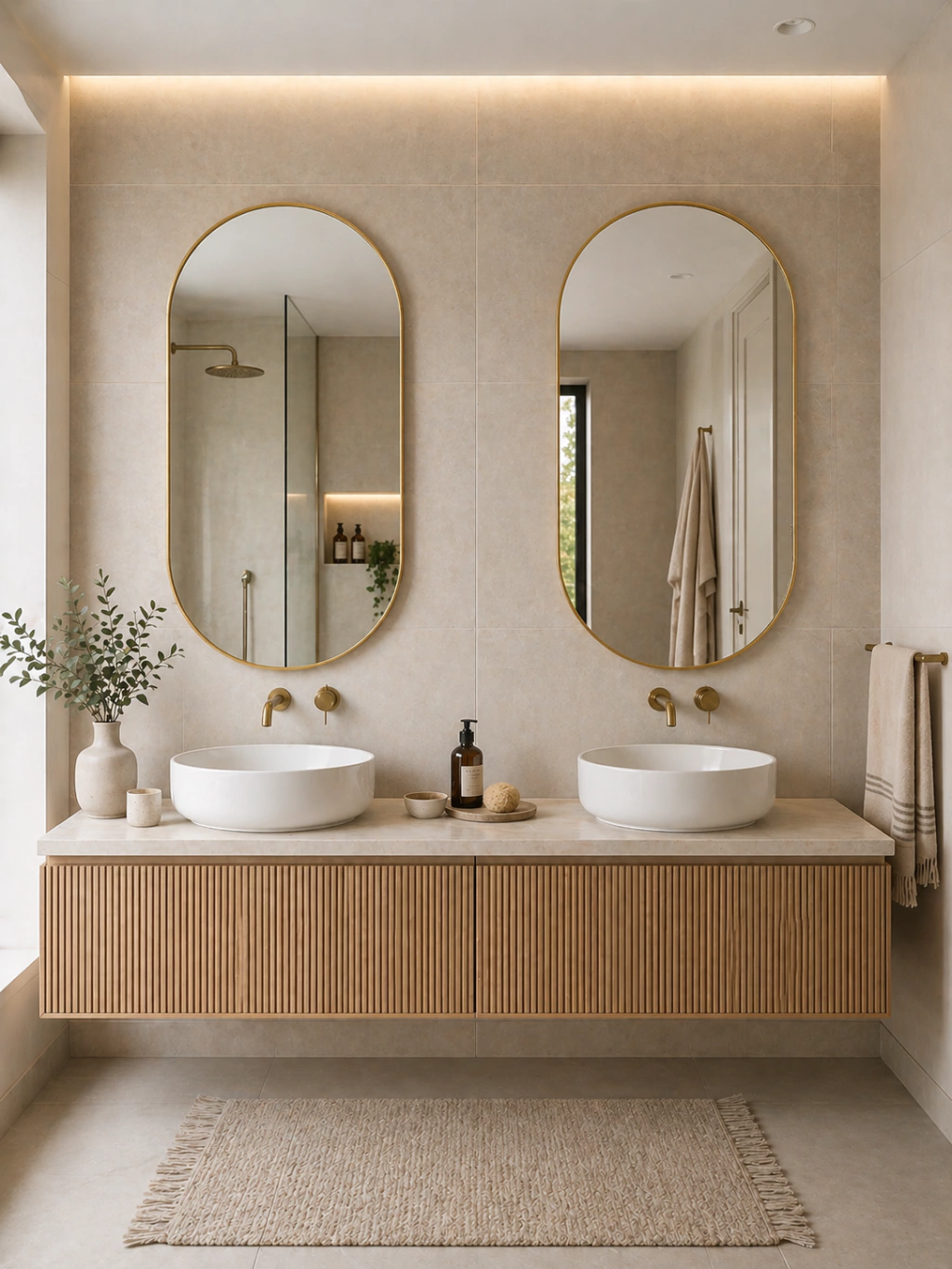 Espejo Pildora 90x50 dorado