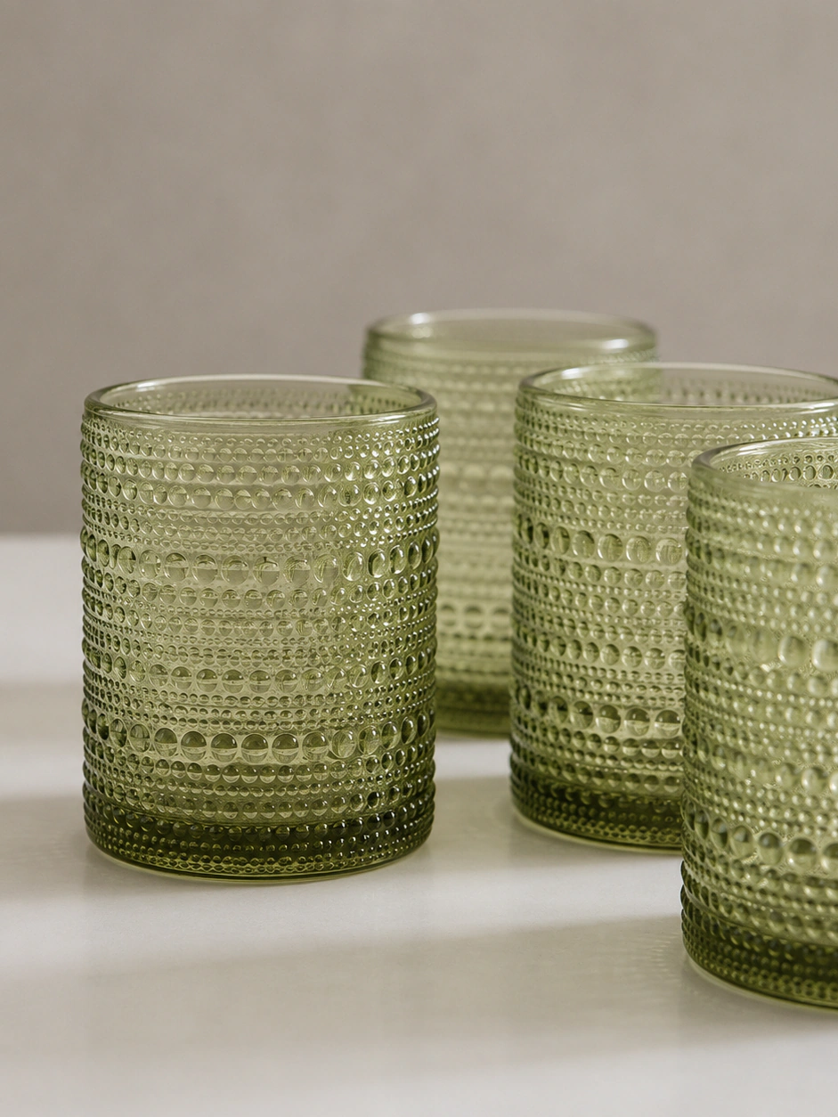 Set x6 Vaso Capri Green