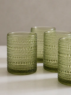 Set x6 Vaso Capri Green