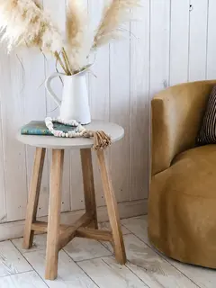 Mesa Arrime Venus Microcemento Gris