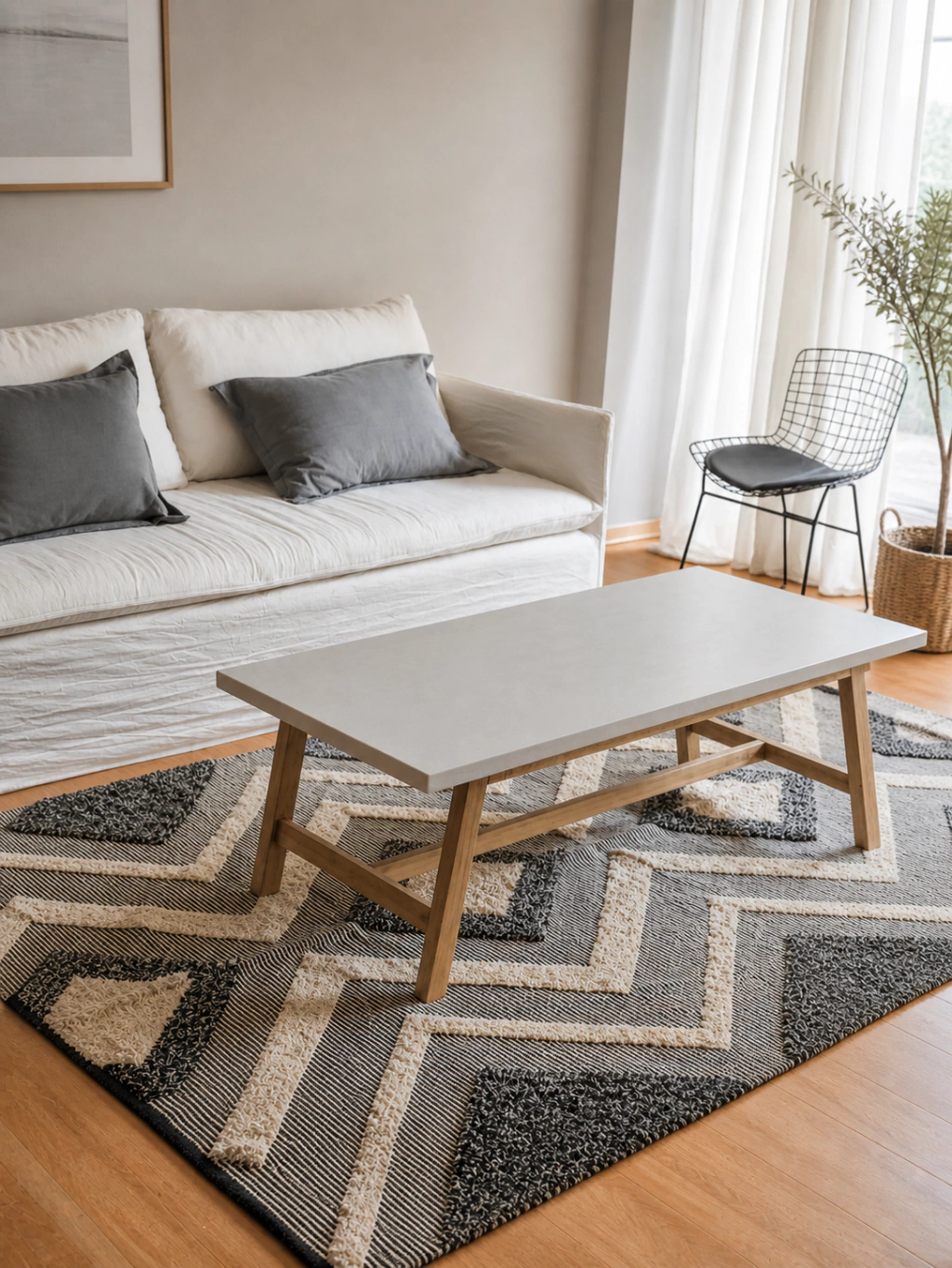 Mesa ratona Atenas Cemento Gris - Outlet