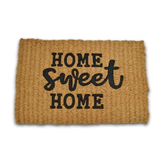 Felpudo coco con goma calada home sweet home 40x60 cm, foto 2 de 3
