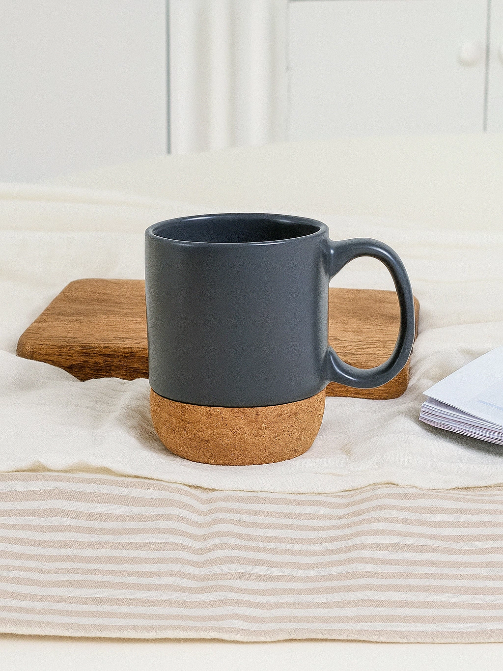 Mug grey base de corcho
