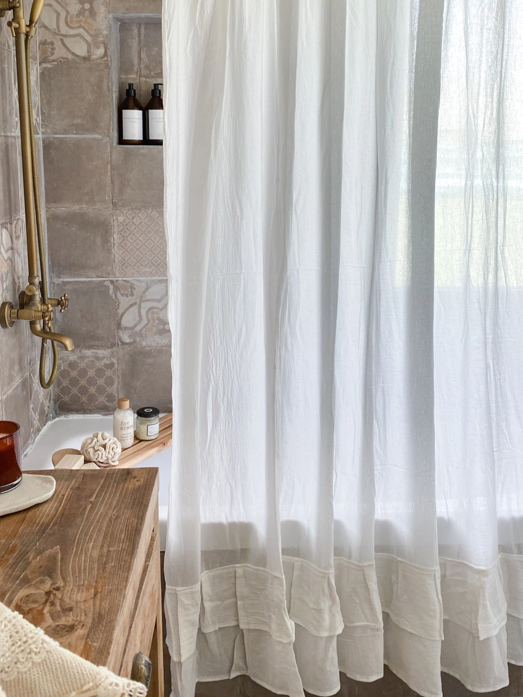 Cortina de baño olivia off white