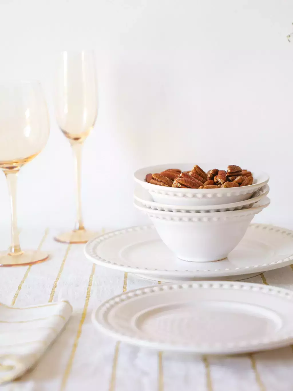 Set x6 plato postre stoneware atenas blanco 20 cm