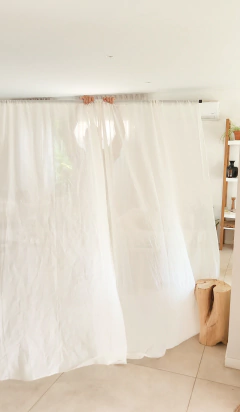 Pack x2 cortina gasa off white, foto 3 de 4