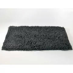Alfombra baño shaggy pelo corto - Gris oscuro, foto 4 de 4