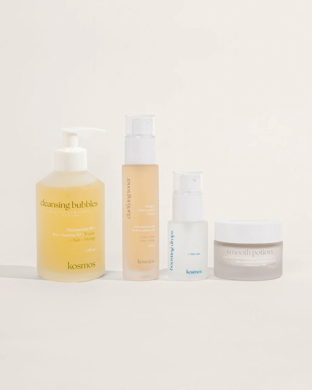 Rutina - Tratamiento piel seca / limpiador + exfoliante + sérum + hidratante