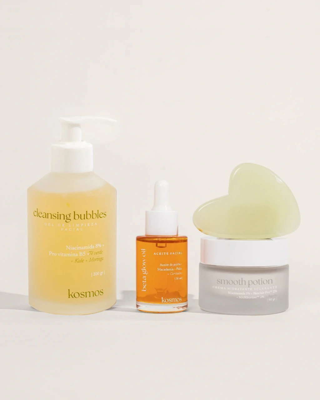 The ritual gift / Cleansing Bubbles + Beta Glow Oil + Gua Sha + Smooth Potion (opción neceser)