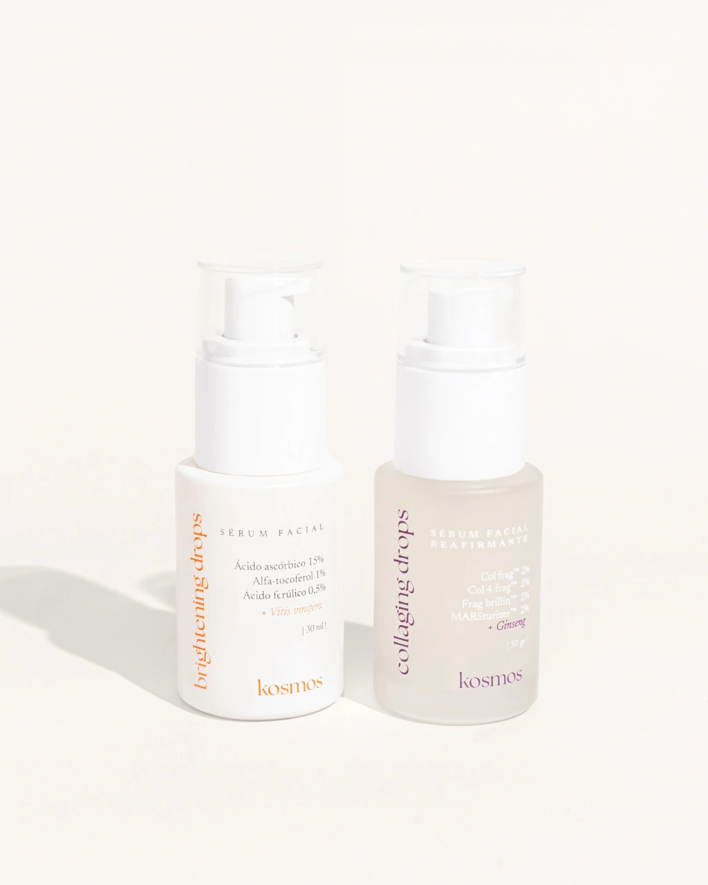 Dúo rejuvenecedor / Brightening Drops (VIT C) + Collaging Drops (COLÁGENO)